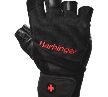 Harbinger Pro Wristwrap Weightlifting Gloves with Vented Cushioned Leather Palm (Pair), Me