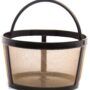 THE ORIGINAL GOLDTONE BRAND Reusable Basket-style 4-8 Cup Coffee Filter with Handle.