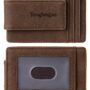 Toughergun Genuine Leather Magnetic Front Pocket Money Clip Wallet RFID Blocking(Coffee)