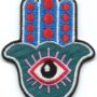 Hamsa Hand Evil Eye Amulet Embroidered Applique Iron-on Patch Size Small S-1439