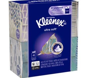 Kleenex Facial Tissue, Ultra Soft 75 Count (Pack of 4)