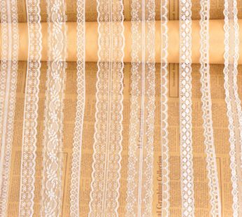 Whaline Assorted Pattern White Lace Trim Ribbon Cream Vintage for Sewing and Bridal Weddin