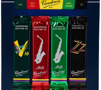 Vandoren SRMIXA25 Alto Sax Jazz Reed Mix Card includes 1 each ZZ, V16, JAVA and JAVA Red S