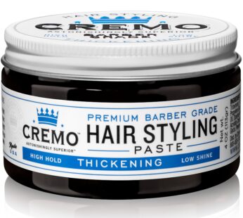 Cremo Premium Barber Grade Hair Styling Thickening Paste, High Hold, Low Shine, 4 Oz