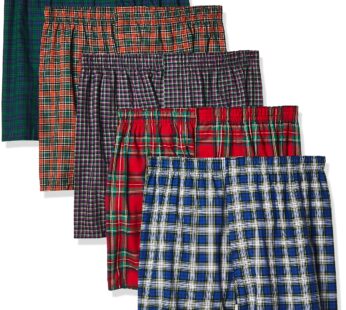 Hanes Men Hanes Men’s Tagless Boxers with Exposed Waistband, Assorted Multi-Packs and Colo