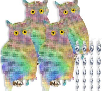 HOMESCAPE CREATIONS Owl Decoy Scare – Plastic Hanging Reflective Scarer – Ornamental Decor