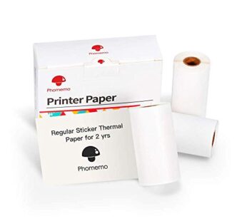 Phomemo White Self-Adhesive Thermal Paper, Glossy Printable Sticker Paper for Phomemo M02/