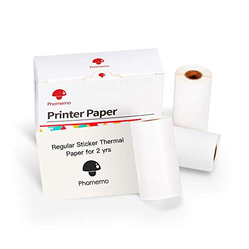 Phomemo White Self-Adhesive Thermal Paper, Glossy Printable Sticker Paper for Phomemo M02/