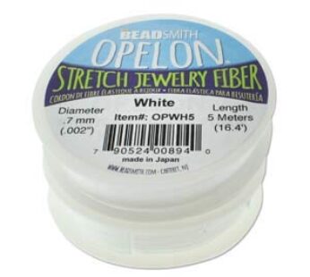 Opelon Floss Stretch Fiber Bead Cord .7mm 5 Meters White