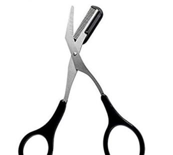 Professional Precision Eyebrow Trimmer Scissors Scissors with Comb and Non Slip Finger Gri