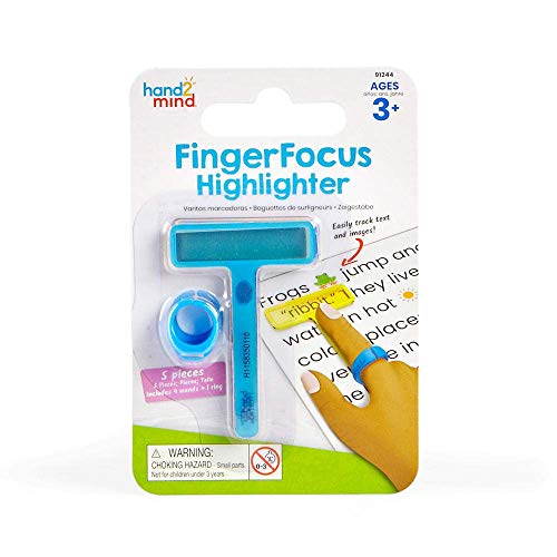 hand2mind FingerFocus Highlighter, Guided Reading Strips, Reading Tracker, Color Overlays
