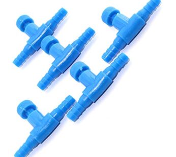 DGZZI T Shaped Control Valve 5PCS Aquarium 2 Way Air Line Regulator Connector for Fish Tan