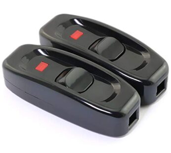 E-outstanding 2 PCS On/Off Black Button Inline Cord Switch for Table Lamp Desk Light Bed L