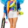 Barbie Extra Doll #4, Curvy, in Zippered Bomber Jacket with 2 Pet Kittens, Extra-Curly Blu