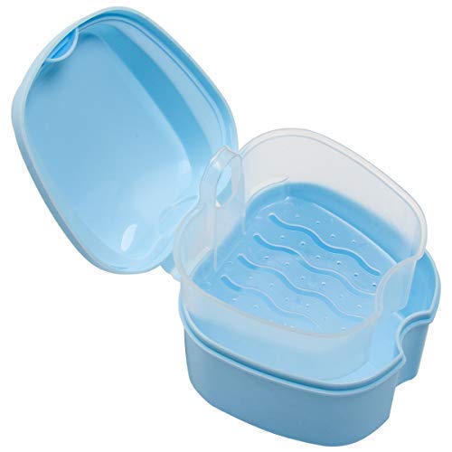 Denture Case, Denture Cup with Strainer, Coolrunner Denture Bath Box False Teeth Storage B
