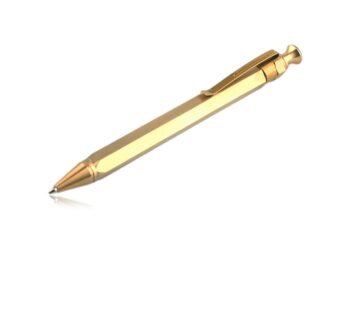 EKLOEN Six-Edge Solid Brass Pen, Sign Pen Ballpoint Pen with Clip