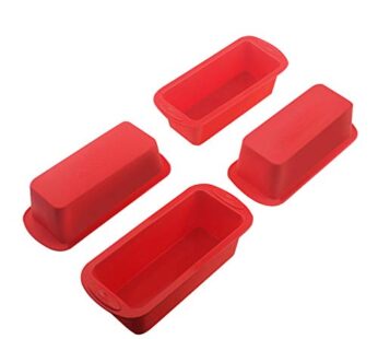 SILIVO 4 Pack Mini Loaf Pans – Nonstick Mini Bread Loaf Pans, Silicone Mini Loaf Baking Pa