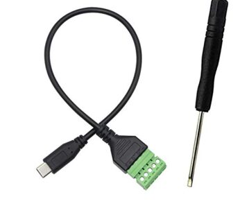 XMSJSIY USB C Terminal, Type C Male Screw Terminal Block Connector Solderless Pluggable 5P