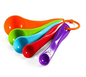 Aeyistry 5 Pcs Colorful Plastic Measuring Spoons Plastic Teaspoon 1/2.5/5/7.5/15ml Measuri