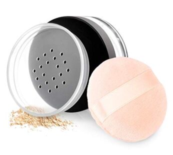Kalevel Empty Makeup Powder Container 50ml with Puff Loose Face Powder Compact Case Plasti