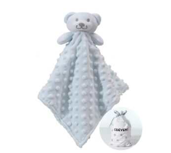 CREVENT Cozy Plush Baby Security Blanket Loveys for Baby Boys, Minky Dot Front + Sherpa Ba