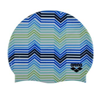 Arena Print 2 Unisex Silicone Swim Cap for Adults, Women and Men Intensive Training Comfor
