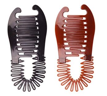 2pcs(Black and Coffee) Plastic Flexible Interlocking Banana Clip Clincher Elongated Ponyta