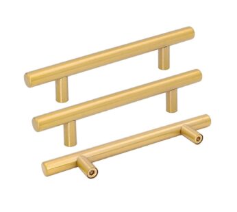 goldenwarm 5pcs Brushed Brass Cabinet Pulls 4in Gold Kitchen Drawer Handles Drawer Pulls –