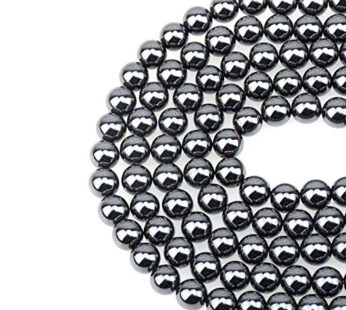 LPBeads 100PCS 8mm Natural Hematite Beads Gemstone Round Loose Beads for Jewelry Making wi
