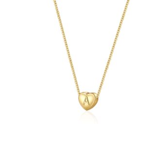 Monily Initial Necklace for Girls Tiny Letter A Heart Choker Necklace for Women Dainty Gol