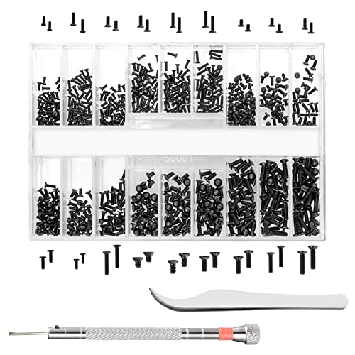 630 Pcs Tiny Micro Repair Screw Kit Eyeglass Sunglass Repair Kit with Screwdriver for Repa