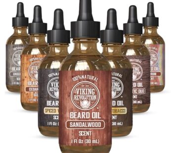Viking Revolution Sandalwood Beard Oil for Men – Natural Mens Beard Oil with Argan Oil and