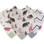Nuby Baby Bibs - 3 Pc Muslin Bibs - Reversible 100% Natural Cotton Teething Bib - Baby Bib