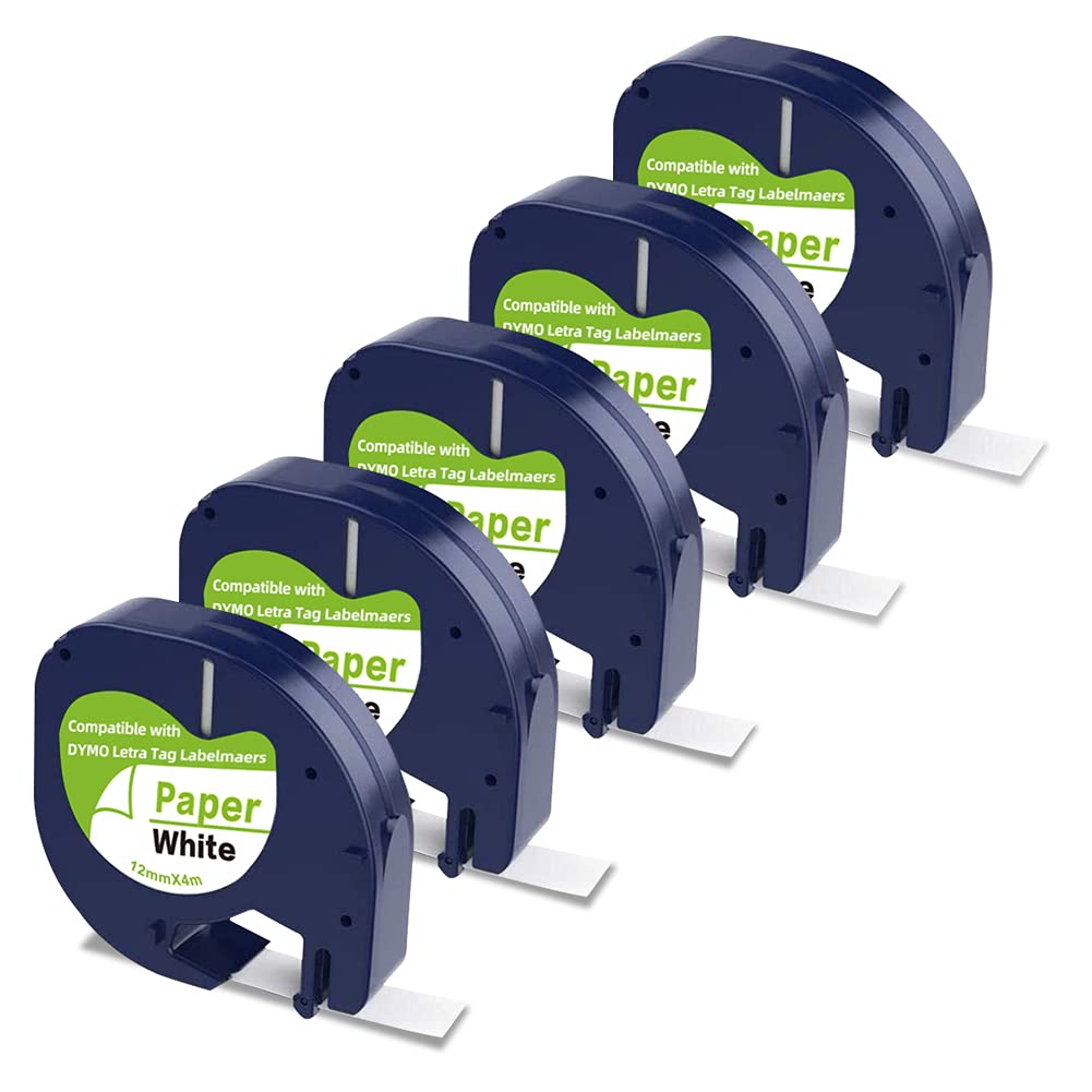 Camopro Compatible Label Tape Replacement for DYMO Letratag Refills 91330 10697 Self-Adhes