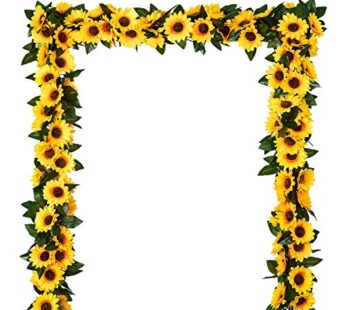 DearHouse 3 Pack Artificial Sunflower Garland Silk Sunflower Vine Artificial Flowers with