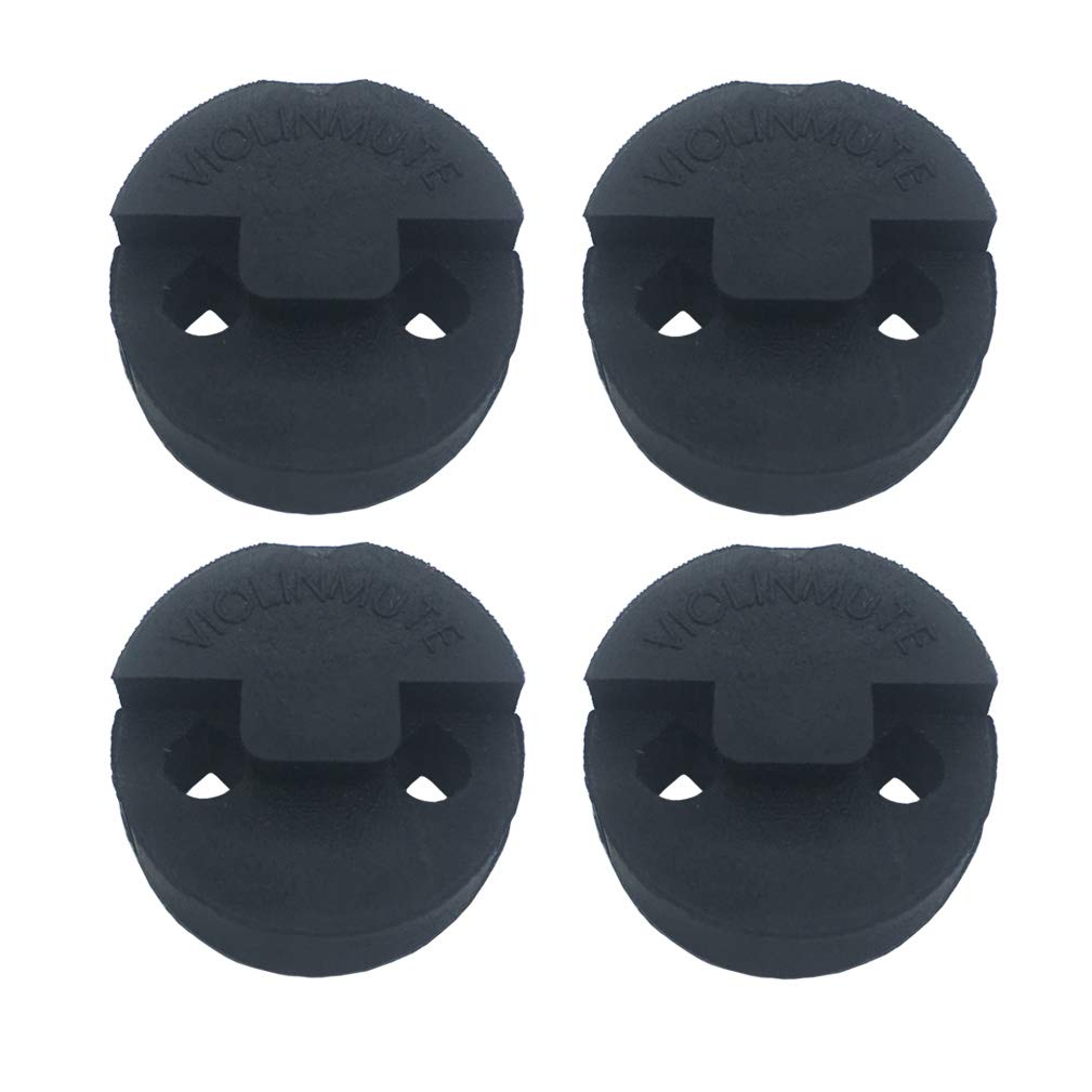 Amgate 4 Pack Violin Practice Mute for Violin and Small Viola, Round Tourte Style Rubber M