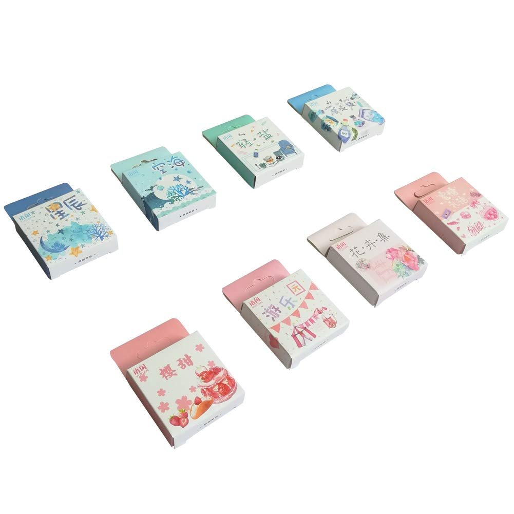 400PCS Kawaii Scrapbook Sticker Set Fresh Drift Bottle Universe Planet Constellation Marin
