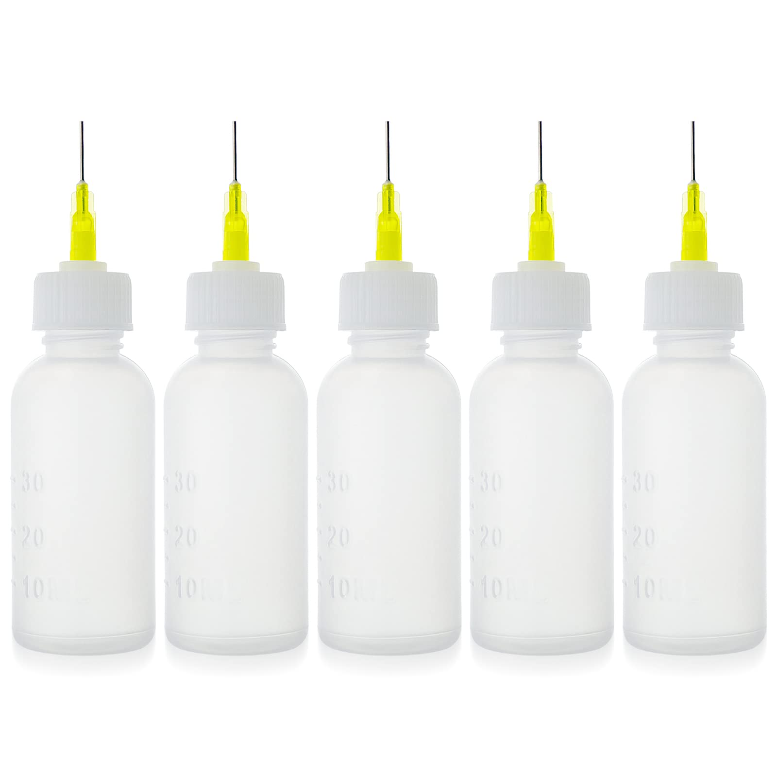 FJNATINH 30cc Needle Glue Squeeze Bottle, Precision Tip Applicator, 5 Pack