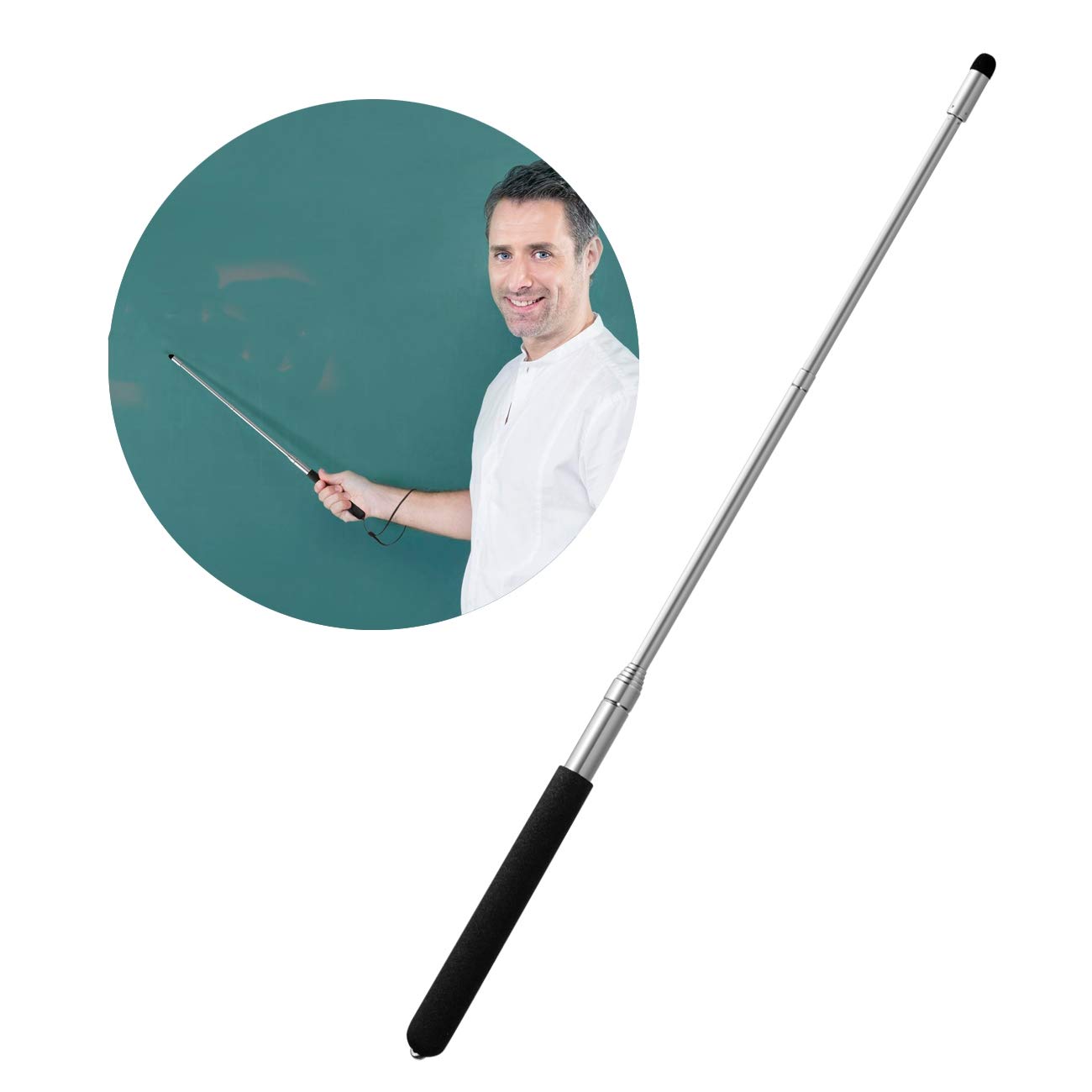 Teachers Pointer Stick, Telescopic Teaching Pointer, Retractable Classroom Whiteboard Poin
