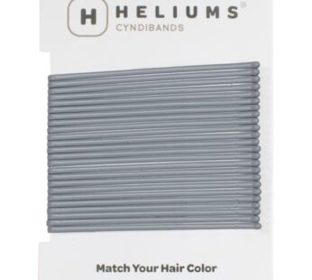 Heliums Large Bobby Pins – Gray – 2.5 Inch Extra Long Straight Hair Pins, Enamel Coated –