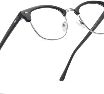 AOMASTE Blue Light Blocking Glasses Vintage Half Frame UV Clear Lens Anti Eyestrain Comput