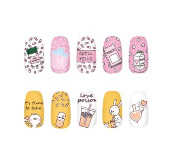 KADS Stamping Plates Manicure Template Nail Art Image Stamp Cute Rabbit Nail Design Tools