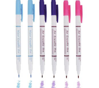 6pcs Dual Tip Colored Water Soluble Marker Pen Embroidery Tracing Pen Washable Fabric Mark