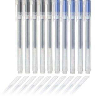 Muji Gel Ink Ballpoint Pens 0.5mm 2-color set Black-5 Pcs Blue-5Pcs