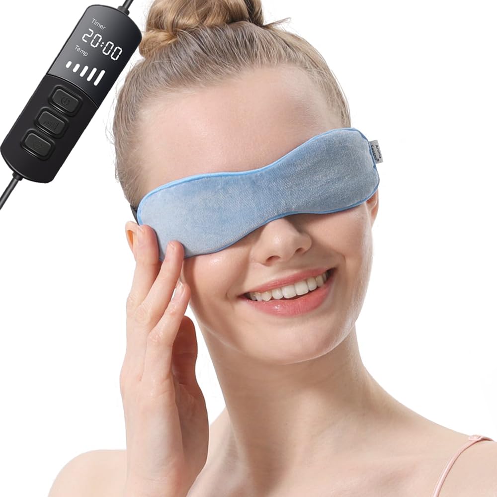 Aroma Season Heated Eye Mask for Dry Eyes, Warm Eye Compress with Flaxseed Grapahene FIR f