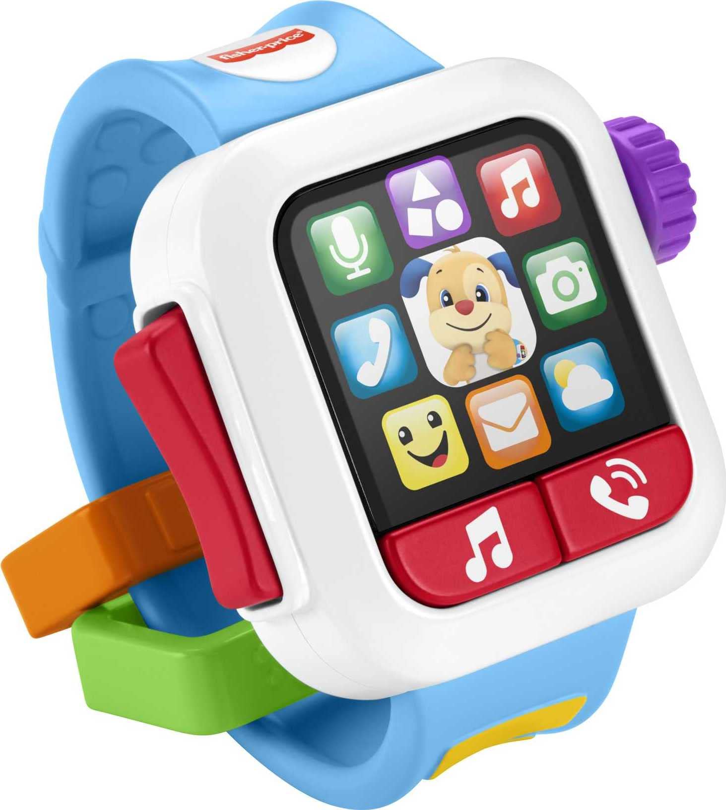 Fisher-Price Laugh & Learn Baby to Toddler Toy Time to Learn Smartwatch with Lights & Musi