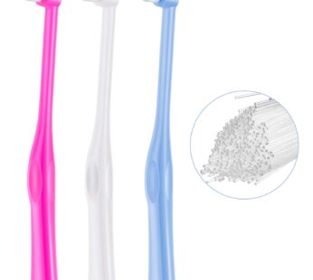 Boao 3 Pieces Small Pet Toothbrush Tufted Toothbrush End-Tuft Toothbrush Tapered Trim Toot