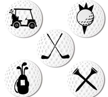 Myartte Creative Golf Ball Marker Soft Enamel Golf Markers 24.4MM Assorted 5 Pcs (Golf Clu