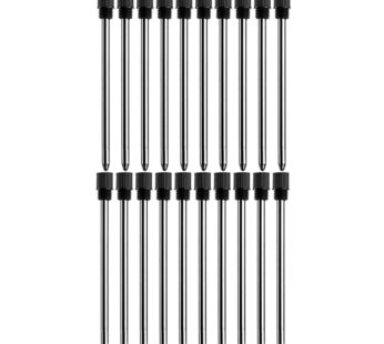 PASISIBICK 2.75” Black Ink Crystal Pen Refills, Standard D1 Ballpoint Pen Refill (Remove