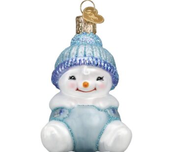 Old World Christmas Snow Baby BOY Ornament, Cheerful White